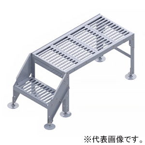 ネグロス電工 組立式歩廊架台 2段ステップ 片階段キット 幅500×歩廊部長さ1000mm STP55100S