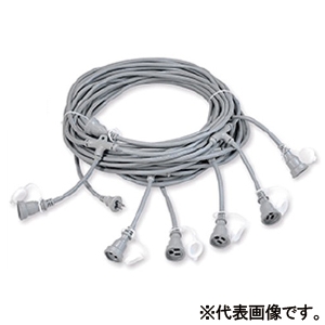 長谷川製作所 横引用電源ケーブル 分岐ケーブル 防水コネクター4個 全長20m ESTC-20M-22-4