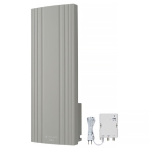 サン電子 地デジ用UHF平面アンテナ ブースタ内蔵型 20素子 水平偏波用 グレージュ WG20B-G-EC