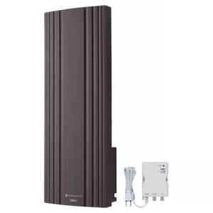 サン電子 地デジ用UHF平面アンテナ ブースタ内蔵型 20素子 水平偏波用 ブラウン WG20B-C-EC