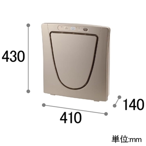 ツインバード HEPAフィルター空気清浄機 機械式(フィルター式) 置型専用 適用床面積〜12畳(20.0&#13217;) メタリックベージュ HEPAフィルター空気清浄機 機械式(フィルター式) 置型専用 適用床面積〜12畳(20.0&#13217;) メタリックベージュ AC-5943VO 画像2