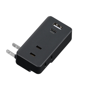 ヤザワ 極小USBタップ 2個口 PD20W 黒 極小USBタップ 2個口 PD20W 黒 H5FS400PD20BK 画像2