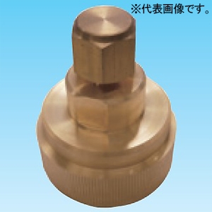 オーケー器材 冷媒配管用継手 気密治具(気密テスト用) ≪クイックパイパー≫ 配管端部止め用・ガス供給用兼用 接続銅管サイズ6.35mm φ6.4止めナット付 KMJK06B