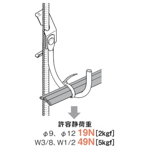 ネグロス電工 吊りボルト・丸鋼用支持金具 二重天井用 W3/8・W1/2兼用 全長121mm ステンレス製 吊りボルト・丸鋼用支持金具 二重天井用 W3/8・W1/2兼用 全長121mm ステンレス製 S-6WCR-W3W4 画像3
