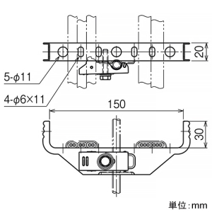 ネグロス電工 吊りボルト・壁面用ケーブル支持金具 《ベビーラック&reg;》 二重天井用 W3/8・W1/2兼用 電気亜鉛めっき仕様 吊りボルト・壁面用ケーブル支持金具 《ベビーラック&reg;》 二重天井用 W3/8・W1/2兼用 電気亜鉛めっき仕様 FBR150-W3W4 画像2
