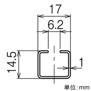 ネグロス電工 レール 《ネジック&reg;》 盤・火災報知設備用 RF・RX・1Y型ナット用 定尺1.8m 電気亜鉛めっき仕様 レール 《ネジック&reg;》 盤・火災報知設備用 RF・RX・1Y型ナット用 定尺1.8m 電気亜鉛めっき仕様 1R-18E 画像2