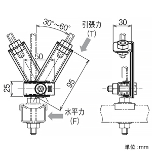 ネグロス電工 吊りボルト振れ止め金具 《ガッチリロック&reg;》 両側用 W1/2用 溶融亜鉛めっき仕上 吊りボルト振れ止め金具 《ガッチリロック&reg;》 両側用 W1/2用 溶融亜鉛めっき仕上 Z-DYR2S-W4 画像2