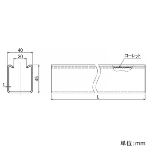 ネグロス電工 チャンネル 《ワールドダクター&reg;》 D2タイプ 定尺2.5m 溶融亜鉛めっき鋼板製 チャンネル 《ワールドダクター&reg;》 D2タイプ 定尺2.5m 溶融亜鉛めっき鋼板製 D2 画像2