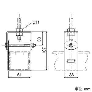 ネグロス電工 吊り金具 《アルミダクト》 AD5タイプ 吊り金具 《アルミダクト》 AD5タイプ ADY5 画像2