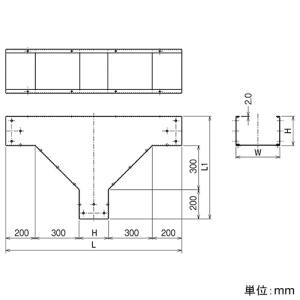 ネグロス電工 【受注生産品】立下り用垂直T形分岐 《ケーブルダクト》 ADSタイプ ダクト幅400mm 高さ100mm 【受注生産品】立下り用垂直T形分岐 《ケーブルダクト》 ADSタイプ ダクト幅400mm 高さ100mm ADOT4010 画像2