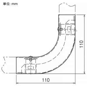 ネグロス電工 インターナルエルボ 《メタルモール》 C型 ミルキーホワイト インターナルエルボ 《メタルモール》 C型 ミルキーホワイト Y321 画像2