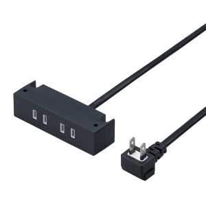 ヤザワ 家具用コンセント2個口1.8m黒 H52018BK