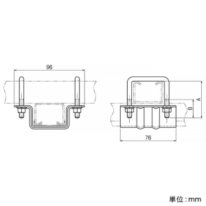 ネグロス電工 チャンネル交差支持金具 《レースウェイ》 DP1・2兼用 30・45型 チャンネル交差支持金具 《レースウェイ》 DP1・2兼用 30・45型 SD-DHCR2 画像3
