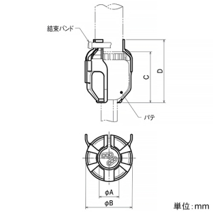 ネグロス電工 【ケース販売特価 10個セット】金属管パテ脱落防止具 《パテヨシ®》 管外径35〜51mm 【ケース販売特価 10個セット】金属管パテ脱落防止具 《パテヨシ®》 管外径35〜51mm PDMP3551 画像2