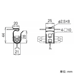 ネグロス電工 【ケース販売特価 20個セット】一般形鋼用ケーブル支持金具 《PVラック®》 1〜6回線用 適合フランジ厚1.2〜3.2mm 【ケース販売特価 20個セット】一般形鋼用ケーブル支持金具 《PVラック®》 1〜6回線用 適合フランジ厚1.2〜3.2mm S-PVJA 画像2
