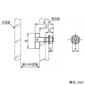 ネグロス電工 中空壁用ハンガー 《オタイコハンガー®》 ねじ径M10 全長70mm 電気亜鉛めっき仕様 中空壁用ハンガー 《オタイコハンガー®》 ねじ径M10 全長70mm 電気亜鉛めっき仕様 IT1070 画像2