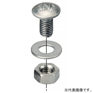 ネグロス電工 角根丸頭ボルト・六角ナット(平座金付) サイズM6×35 ステンレス製 10組入 角根丸頭ボルト・六角ナット(平座金付) サイズM6×35 ステンレス製 10組入 S-KM6-35RNPW