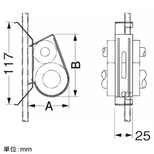 ネグロス電工 吊りボルト中間用冷媒管支持金具 《RVラック®》 ガス側保温材10mm厚用 バンド部サイズ57×86mm 吊りボルト中間用冷媒管支持金具 《RVラック®》 ガス側保温材10mm厚用 バンド部サイズ57×86mm REY3548 画像2