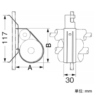 ネグロス電工 吊りボルト中間用冷媒管支持金具 《RVラック®》 ガス側保温材20mm厚用 バンド部サイズ70×86mm 吊りボルト中間用冷媒管支持金具 《RVラック®》 ガス側保温材20mm厚用 バンド部サイズ70×86mm REY2461 画像2