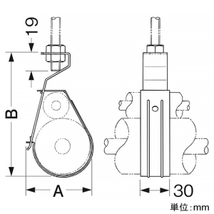 ネグロス電工 吊りボルト端部用冷媒管支持金具 《RVラック®》 ガス側保温材20mm厚用 バンド部サイズ68×126mm 吊りボルト端部用冷媒管支持金具 《RVラック®》 ガス側保温材20mm厚用 バンド部サイズ68×126mm REN2461 画像2
