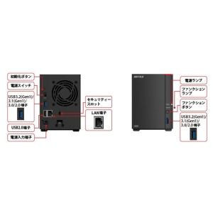 バッファロー LS720DNBシリーズ LinkStation for SOHO 2.5GbE搭載 高速モデル 2ドライブ 2TB(1TB×2) LS720DNBシリーズ LinkStation for SOHO 2.5GbE搭載 高速モデル 2ドライブ 2TB(1TB×2) LS720DN0202B 画像3