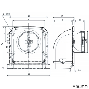 パナソニック 深形パイプフード アルミ製 防火ダンパー・着脱ガラリ・防虫網付 温度ヒューズ72℃ 呼び径φ100mm グレイッシュブラウン 深形パイプフード アルミ製 防火ダンパー・着脱ガラリ・防虫網付 温度ヒューズ72℃ 呼び径φ100mm グレイッシュブラウン VB-DW100AA3-T 画像2