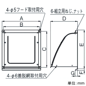 パナソニック 屋外フード 鋼板製 組立式 20cm用 アイボリー 屋外フード 鋼板製 組立式 20cm用 アイボリー VB-HS20F 画像2
