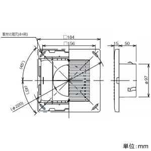 パナソニック 給排気グリル 天井・壁用 ハイプ径φ100mm シャッター付 フィルターなし ライトブラウン 給排気グリル 天井・壁用 ハイプ径φ100mm シャッター付 フィルターなし ライトブラウン VB-GB100P3-T 画像2