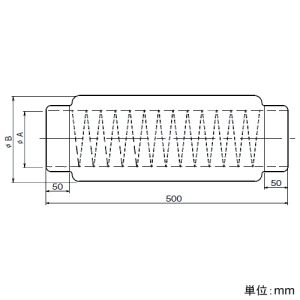 パナソニック 消音ダクト 不燃タイプ 呼び径φ150mm 長さ1m 消音ダクト 不燃タイプ 呼び径φ150mm 長さ1m VB-PZ150V2 画像2
