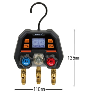 アサダ 冷凍・空調マニホールド ≪デジタルMiniマニホールドMS-100≫ 圧力測定範囲-0.1〜5.5MPa ポート径1/4''・1/4''・1/4'' 冷凍・空調マニホールド ≪デジタルMiniマニホールドMS-100≫ 圧力測定範囲-0.1〜5.5MPa ポート径1/4''・1/4''・1/4'' AE100 画像2