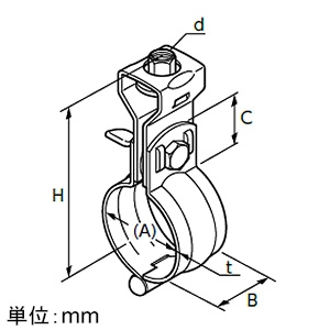 日栄インテック 蝶番式吊バンドタン付 SGP用 吊ボルト径3/8 管径称100A 蝶番式吊バンドタン付 SGP用 吊ボルト径3/8 管径称100A 101100101031000 画像2