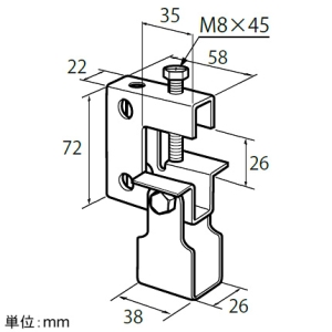 日栄インテック 吊金具 《ステンレスNHB-1》 適合吊ボルトW1/2 吊金具 《ステンレスNHB-1》 適合吊ボルトW1/2 101201441090160 画像2