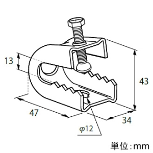 日栄インテック 形鋼用吊金具 《NP-X》 ナット無 適合吊ボルト3/8 形鋼用吊金具 《NP-X》 ナット無 適合吊ボルト3/8 101201441160020 画像2