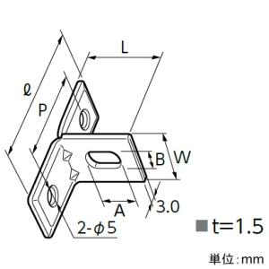 日栄インテック 1ツ穴T足 省スペース立バンド用 幅25mm 長さ40mm 1ツ穴T足 省スペース立バンド用 幅25mm 長さ40mm 101300104190400 画像2