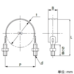 日栄インテック GP管用Uバンド ねじ部3/8 管径称20A GP管用Uバンド ねじ部3/8 管径称20A 102200109620200 画像2