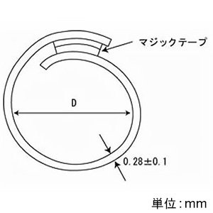 デンカエレクトロン 配線保護チューブ マジックテープ式 抱合径25〜32mm 長さ5m 配線保護チューブ マジックテープ式 抱合径25〜32mm 長さ5m MRX-30-5 画像2