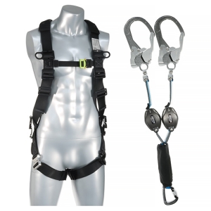 ジェフコム フルハーネス・ランヤードセット Mサイズ 使用可能質量130kg ランヤード長1550mm HS-20BKB-A