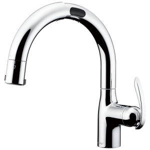 タカギ シングルレバー混合栓 《LC》 ワンホール型 センサー式 一般地用 水受けボックス不要タイプ 取付穴径φ35〜39mm 浄水カートリッジ付 メッキ LC122MN-3NT5