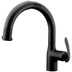 タカギ シングルレバー混合栓 《LC》 ワンホール型 センサー式 一般地用 水受けボックス不要タイプ 取付穴径φ35〜39mm 浄水カートリッジ付 ブラックマット LC122BN-3NT5