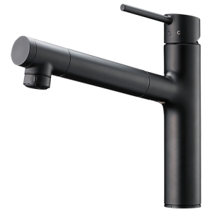 タカギ シングルレバー混合栓 《LS》 ワンホール型 一般地用 水受けボックス不要タイプ 取付穴径φ35〜39mm 浄水カートリッジ付 ブラックマット LS106BN-NNTN