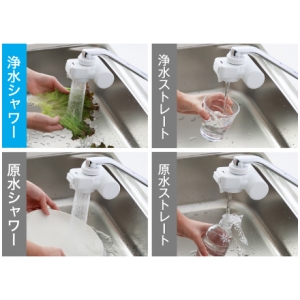 タカギ 蛇口直結型浄水器 《mini Neo》 アダプター付 ホワイト 蛇口直結型浄水器 《mini Neo》 アダプター付 ホワイト H790WT6H 画像3