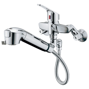 タカギ 壁出し混合栓 《クリーン》 引出型 一般地用 浄水カートリッジ付 JL336MN