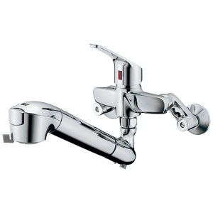 タカギ 壁出し混合栓 《クリーン》 固定型 一般地用 浄水カートリッジ付 JL336AN