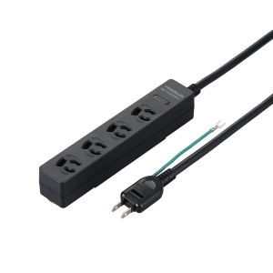 ヤザワ 3P抜け止めマグネットフック付タップ4個口5m黒 3P抜け止めマグネットフック付タップ4個口5m黒 H5HJKNP405BK