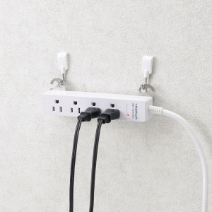 ヤザワ 3Pマグネットフック付タップ4個口2m白 3Pマグネットフック付タップ4個口2m白 H5HJKP402WH 画像2