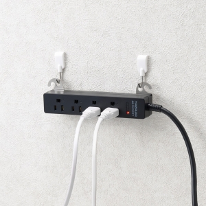 ヤザワ 3Pマグネットフック付タップ4個口2m黒 3Pマグネットフック付タップ4個口2m黒 H5HJKP402BK 画像2