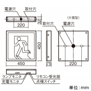 パナソニック LED誘導灯 本体のみ 一般形 壁・天井直付・吊下型 A級 長時間定格型(60分間) 片面型 電池内蔵形 LED誘導灯 本体のみ 一般形 壁・天井直付・吊下型 A級 長時間定格型(60分間) 片面型 電池内蔵形 FA44316KLE1 画像3