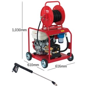 アサダ 高圧洗浄機21/90GP 洗管タイプ エンジン式 自吸式 吐出量21.0L/min 圧力8.8MPa(90kgf/㎠) 燃料タンク容量5.3L 高圧洗浄機21/90GP 洗管タイプ エンジン式 自吸式 吐出量21.0L/min 圧力8.8MPa(90kgf/㎠) 燃料タンク容量5.3L HD2109P2 画像2