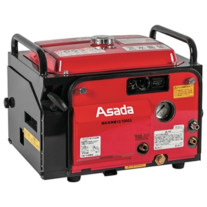 アサダ 高圧洗浄機13/100GSP 洗管タイプ エンジン式 防音タイプ 自吸式 セルスタート 吐出量13.0L/min 圧力10MPa(102kgf/㎠) 燃料タンク容量5.0L HD1310SP3