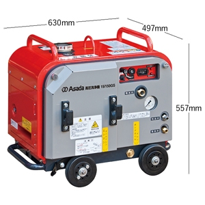 アサダ 高圧洗浄機15/150GSA エンジン式 防音タイプ 自吸式 セルスタート 吐出量15.0L/min 圧力14.7MPa(150kgf/㎠) 燃料タンク容量6.0L PS洗管ホースセット 高圧洗浄機15/150GSA エンジン式 防音タイプ 自吸式 セルスタート 吐出量15.0L/min 圧力14.7MPa(150kgf/㎠) 燃料タンク容量6.0L PS洗管ホースセット HD1515SA 画像3